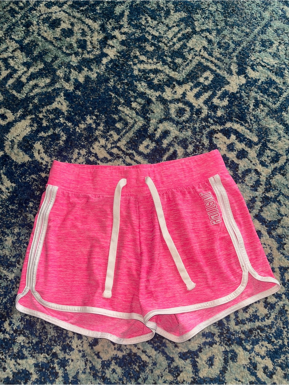Justice Pink Athletic Shorts with White Trim